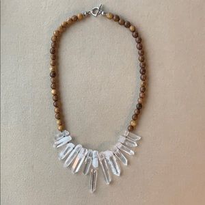 La Vie Bobo Medium Wood Quartz Necklace